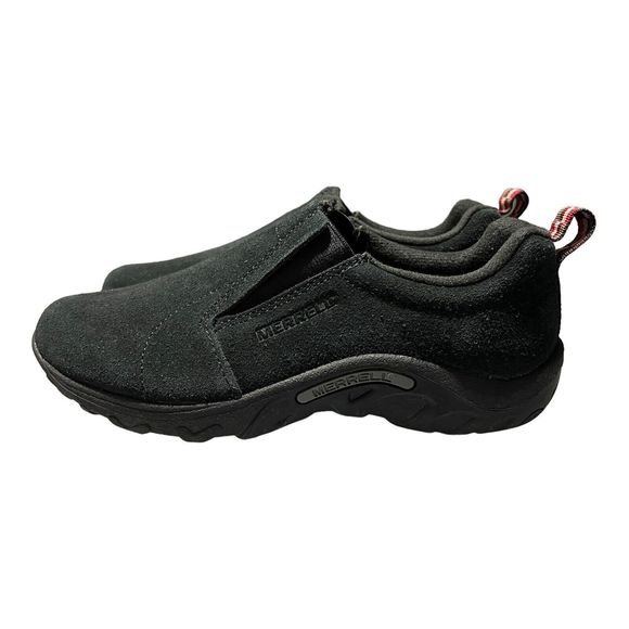 Merrell KIDS 4.5 Black Suede Jungle Moc, Nubuck Leather, J95631 EU 35.5 Slip On - Picture 4 of 9